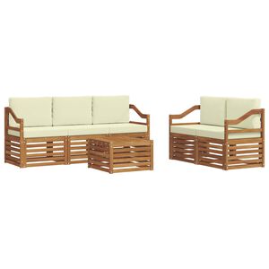 vidaXL Ensemble de canap&eacute;s d'ext&eacute;rieur 6 pc Naturel et Cr&egrave;me
