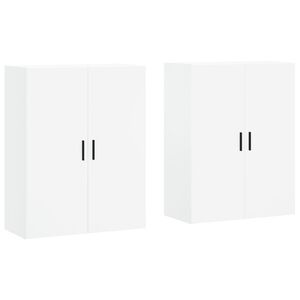 vidaXL Armoires murales 2 pcs blanc 69,5x34x90 cm
