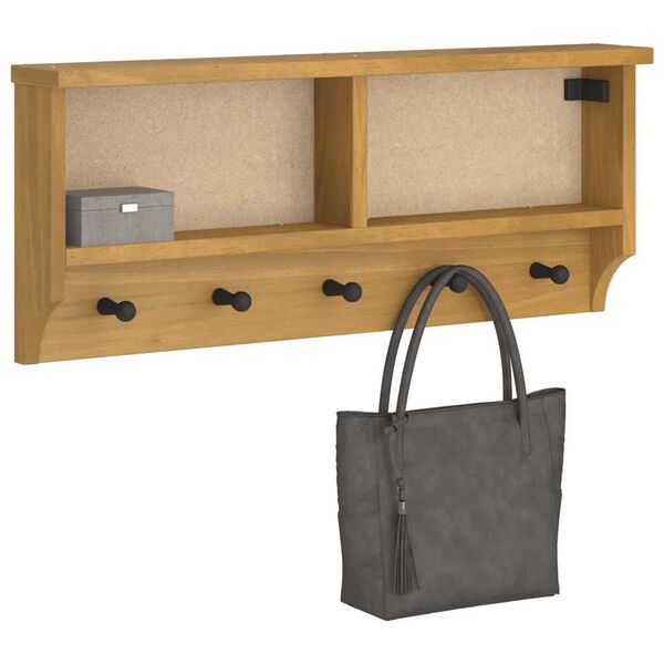 vidaXL Porte-manteau mural SANDNES 87x12x35 cm bois massif pin