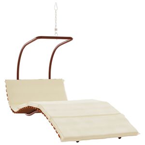 vidaXL Chaise &agrave; bascule avec coussin tissu et bois massif de peuplier