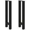 vidaXL Pieds de table console Noir 2 pi&egrave;ces 28 x (72-73) cm Acier