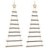 vidaXL Sapins de No&euml;l suspendus avec &eacute;toiles sup&eacute;rieures 2 pi&egrave;ces 55 x 120 cm Branche naturelle
