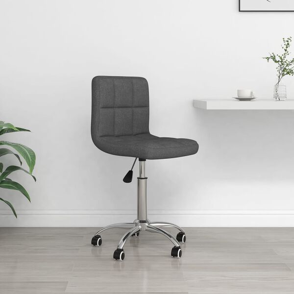 vidaXL Chaise pivotante de bureau Gris foncé Tissu