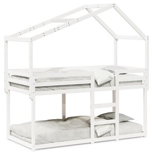 vidaXL Lit superpos&eacute; sans matelas blanc 90x190 cm bois de pin massif