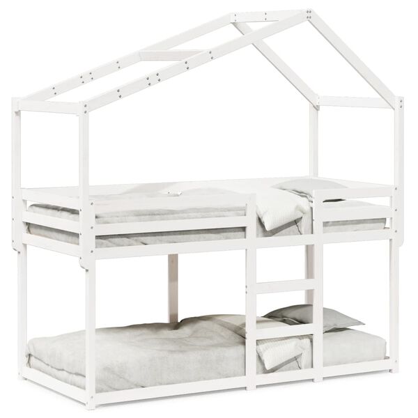 vidaXL Lit superposé sans matelas blanc 90x190 cm bois de pin massif