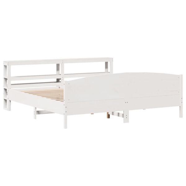 vidaXL Cadre de lit sans matelas blanc 180x200 cm bois massif de pin