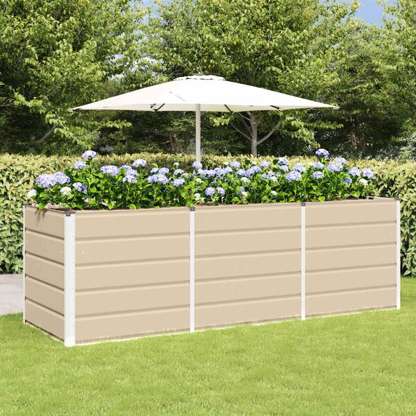 vidaXL Jardini&egrave;re Ivoire 240 x 80 x 75 cm Acier
