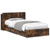 vidaXL Cadre de lit avec rangement avec tiroir Ch&ecirc;ne fum&eacute; 90 x 190 cm