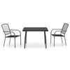 vidaXL Ensemble &agrave; manger de jardin 3 pcs anthracite acier