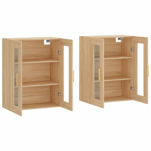 vidaXL Armoires murales 2 pcs ch&ecirc;ne sonoma bois d'ing&eacute;nierie