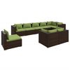vidaXL Salon de jardin 9 pcs avec coussins R&eacute;sine tress&eacute;e Marron