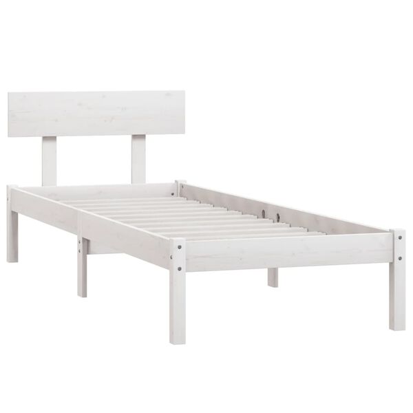 vidaXL Cadre de lit sans matelas blanc bois massif 90x200 cm