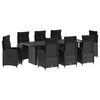 vidaXL Ensemble de repas ext&eacute;rieur 9 pc Noir 240 x 90 x 75 cm