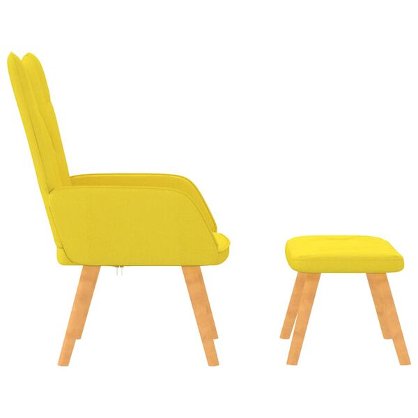 vidaXL Chaise de relaxation avec tabouret Jaune moutarde Tissu