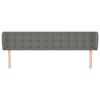 vidaXL Tête de lit avec oreilles Gris foncé 163x23x78/88 cm Tissu