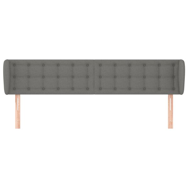 vidaXL Tête de lit avec oreilles Gris foncé 163x23x78/88 cm Tissu