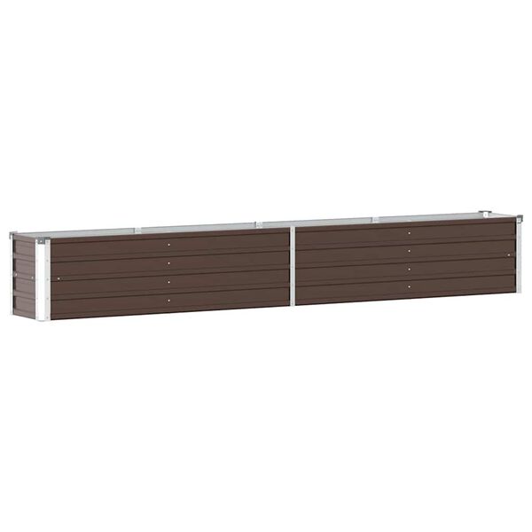 vidaXL Lit sur&eacute;lev&eacute; de jardin Acier galvanis&eacute; 320x40x45 cm Marron