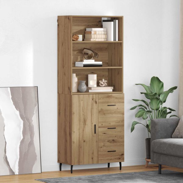 vidaXL Haut Armoire avec tiroir Ch&ecirc;ne artisanal 69,5 x 34 x 180 cm