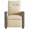 vidaXL Fauteuil inclinable &eacute;lectrique Cr&egrave;me Tissu