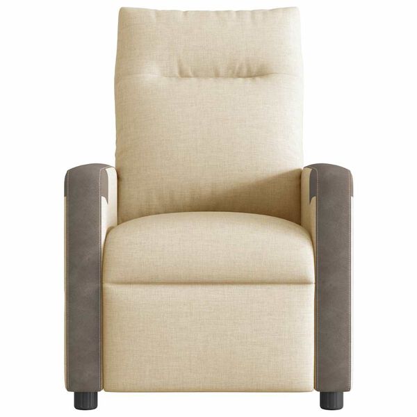 vidaXL Fauteuil inclinable &eacute;lectrique Cr&egrave;me Tissu