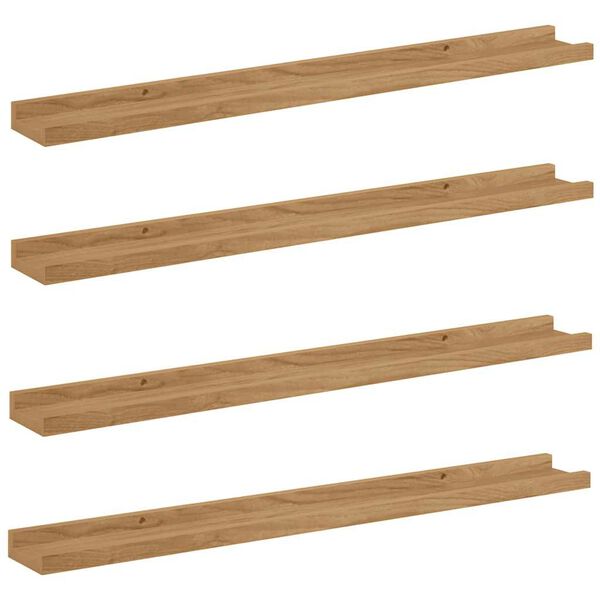vidaXL &Eacute;tag&egrave;re Murale 4 pcs Marron 80 x 9 x 3 cm Bois d'ing&eacute;nierie