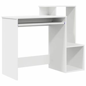 vidaXL Bureau avec tiroir Blanc 106 x 41 x 88.5 cm Bois d'ing&eacute;nierie