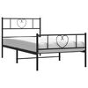 vidaXL Cadre de lit m&eacute;tal sans matelas avec pied de lit noir 80x200 cm