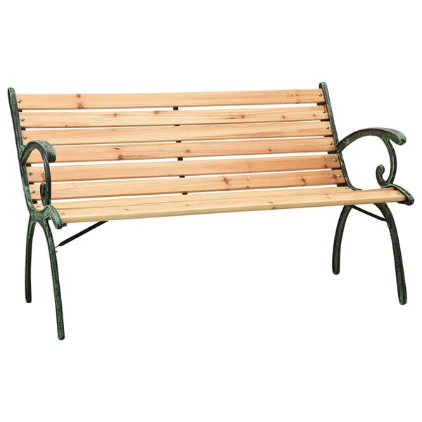 vidaXL Banc de jardin 116 cm Fonte et bois massif de sapin