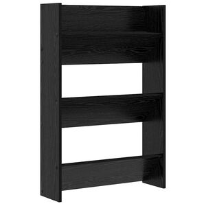 vidaXL Cabinet &agrave; chaussures avec &eacute;tag&egrave;re Ch&ecirc;ne noir 60 x 18 x 90 cm