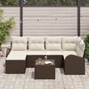 vidaXL Ensemble de canap&eacute; de jardin 7 pcs Marron polyrotin