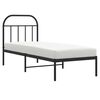 vidaXL Cadre de lit métal sans matelas avec tête de lit noir 75x190 cm