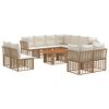 vidaXL Ensemble de canap&eacute; de jardin 12 pc Blanc Naturel et Cr&egrave;me