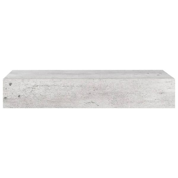 vidaXL Étagère à tiroir murale Gris béton 60x23,5x10 cm MDF
