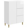 vidaXL Buffet Blanc brillant 66 x 34,5 x 90 cm Bois d'ing&eacute;nierie
