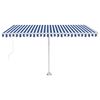vidaXL Auvent manuel r&eacute;tractable sur pied 400x350 cm Bleu/Blanc