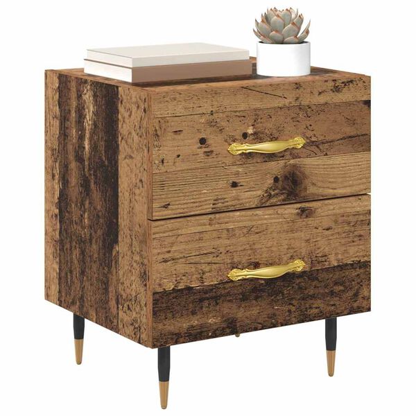 vidaXL Cabinet de chevet avec tiroir Bois ancien 40 x 35 x 47,5 cm