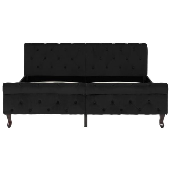 vidaXL Cadre de lit sans matelas noir velours 160x200 cm