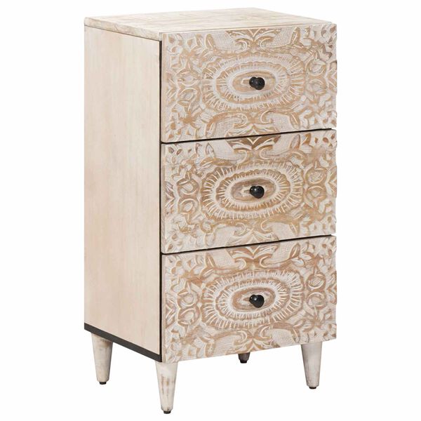 vidaXL Buffet Blanc 40 x 33,5 x 75 cm Bois de mangue massif