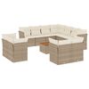 vidaXL Salon de jardin avec coussins 12 pcs beige r&eacute;sine tress&eacute;e