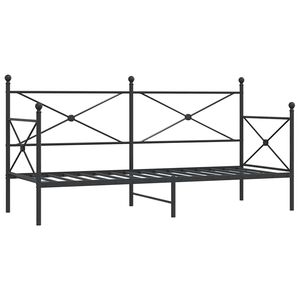 vidaXL Lit de jour sans matelas noir 75x190 cm acier