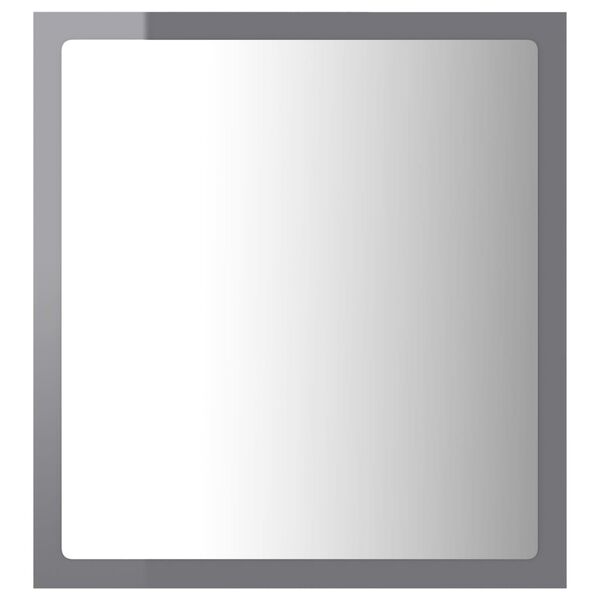 vidaXL Miroir LED de salle de bain Gris brillant 40x8,5x37cm Acrylique