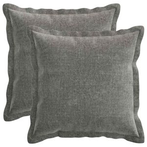 vidaXL Housse de coussin 2 pc HOUTEN Gris fonc&eacute; 30 x 30 cm