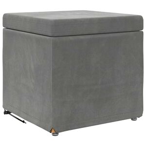 vidaXL Tabouret Gris fonc&eacute; 41 x 41 x 40 cm Velours et Bois Composite