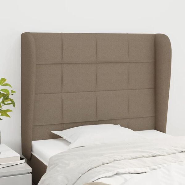 vidaXL T&ecirc;te de lit avec oreilles Taupe 93x23x118/128 cm Tissu