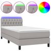 vidaXL Sommier &agrave; lattes de lit avec matelas et LED Gris clair 90x190cm