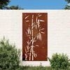 vidaXL D&eacute;coration murale jardin 105x55 cm acier corten design bambou