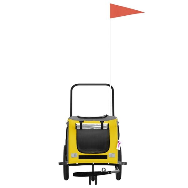 vidaXL Remorque de v&eacute;lo pour animaux de compagnie jaune et noir