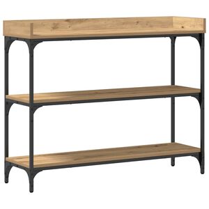 vidaXL Table Console avec &eacute;tag&egrave;re ch&ecirc;ne artisanal 100 x 30 x 80 cm