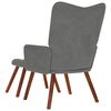 vidaXL Fauteuil relax avec tabouret en velours gris fonc&eacute;