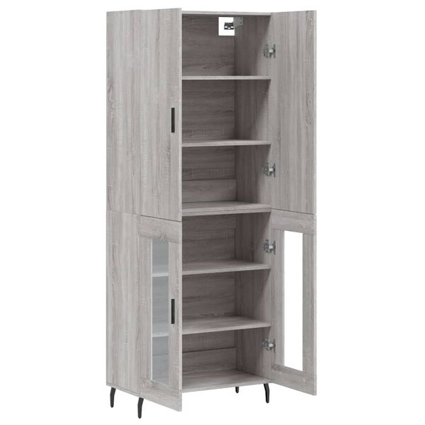 vidaXL Buffet haut Sonoma gris 69,5x34x180 cm Bois d'ing&eacute;nierie